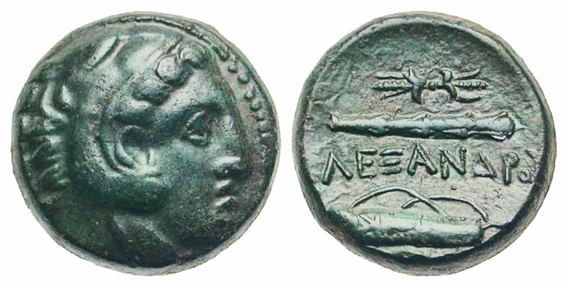 Macedonian Kingdom. Alexander III 'the Great'. 336-323 B.C. AE unit. Amphipolis mint. Lifetime issue, struck 332-323 B.C.. 