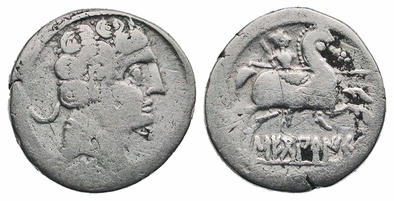 Iberia, Sekobirikes. ca. 130-100 B.C. AR denarius. 