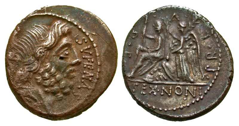 M. Nonius Sufenas. 57 B.C. AR denarius. Rome mint. 