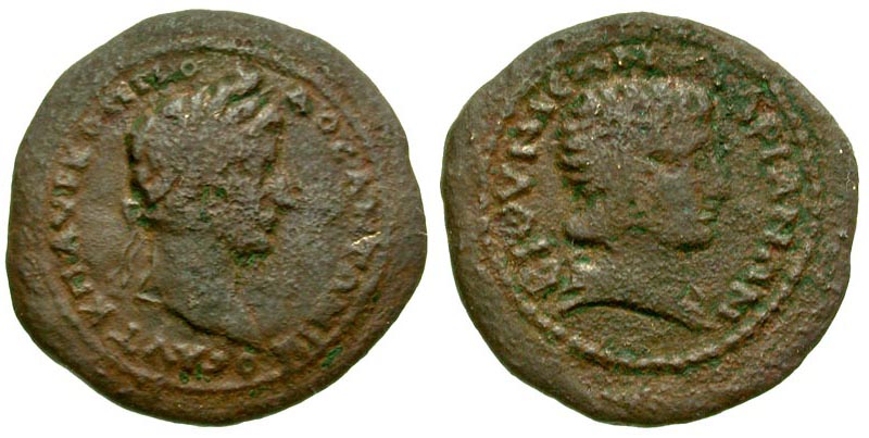 Bithynia, Bithynium (Claudiopolis). Commodus and Antinous. Ca. A.D. 182 ...