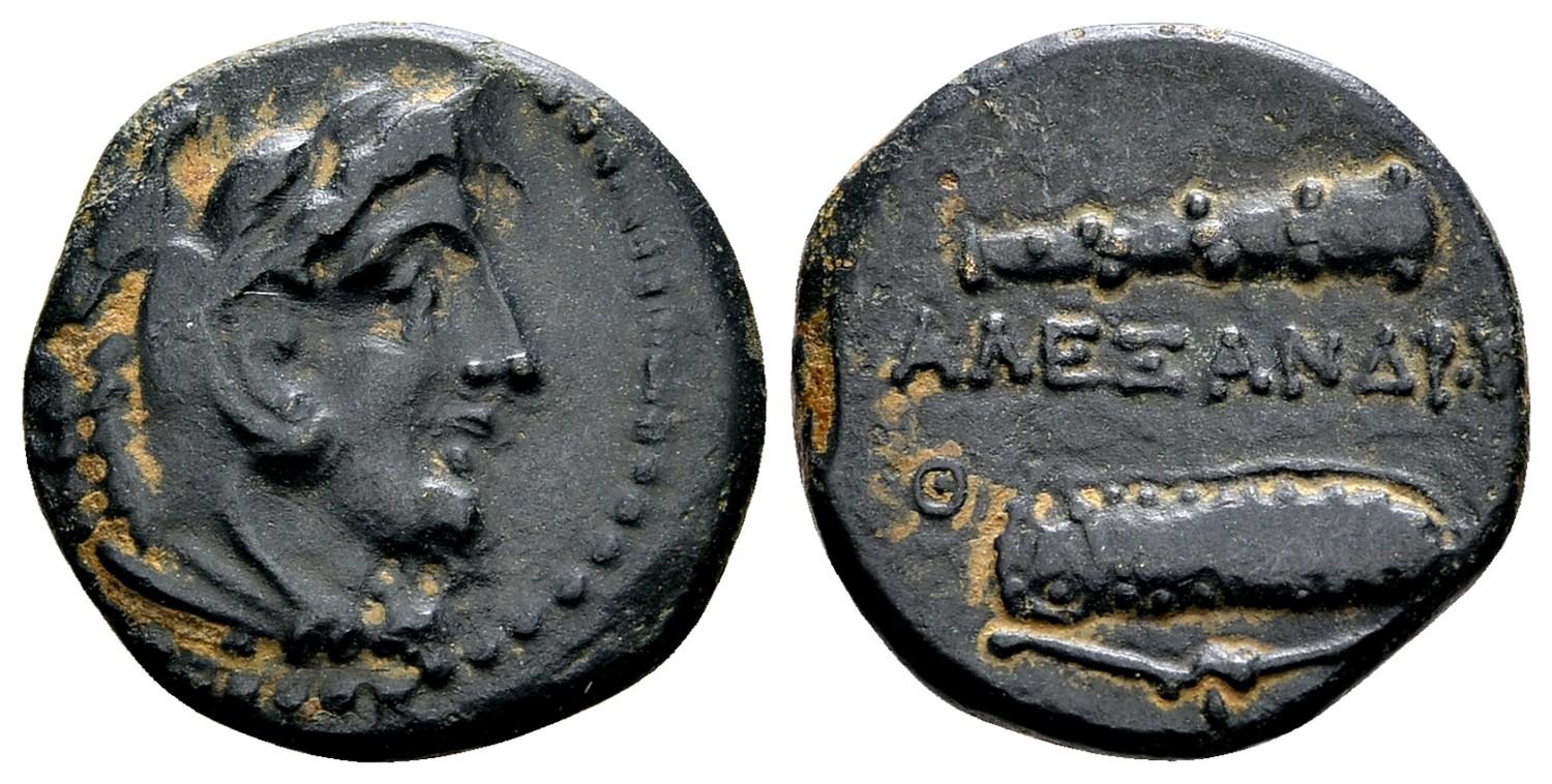 Macedonian Kingdom. Alexander III the Great. 336-323 B.C. AE unit. Uncertain Macedonian mint. Ca. 336/323 B.C. 