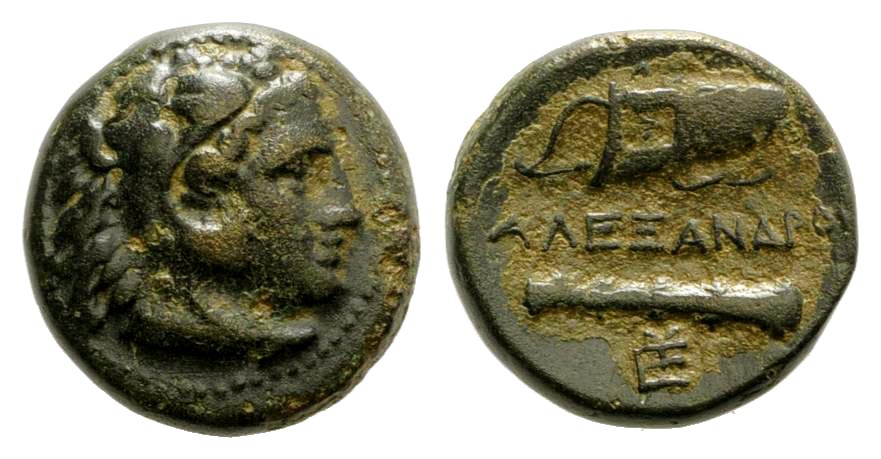 Macedonian Kingdom. Alexander III the Great. 336-323 B.C. AE unit. Sardes mint, Struck under Menander, ca. 324/3 B.C. 