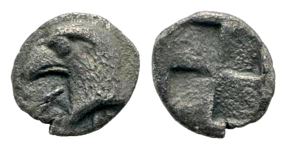 Aiolis, Kyme. Ca. 450-400 B.C. AR hemiobol. 