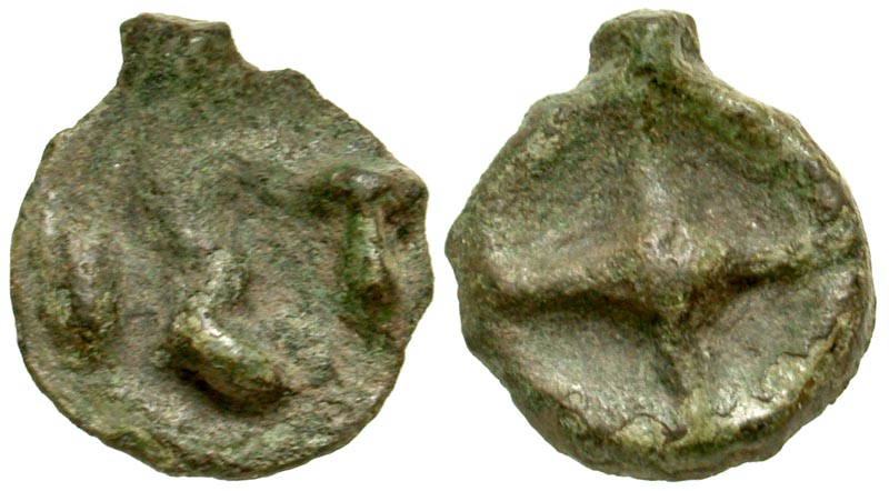 Moesia, Istros. Late 5th century B.C. cast AE 14. 