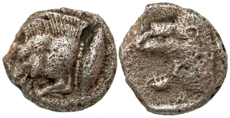 Mysia, Kyzikos. Ca. 450-400 B.C. AR obol. 