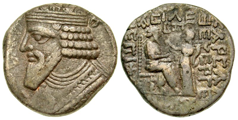 Parthian Kingdom. Gotarzes II. A.D. 40-51. AR tetradrachm. year 362 of the Seleucid era=51 A.D.