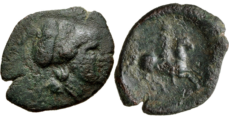 Sicily, Syracuse. Agathokles. 317-289 B.C. AE 19. Struck ca. 310?309 B.C. Ex CNG Electronic Auction 407, lot 24, 11.10.2017. 