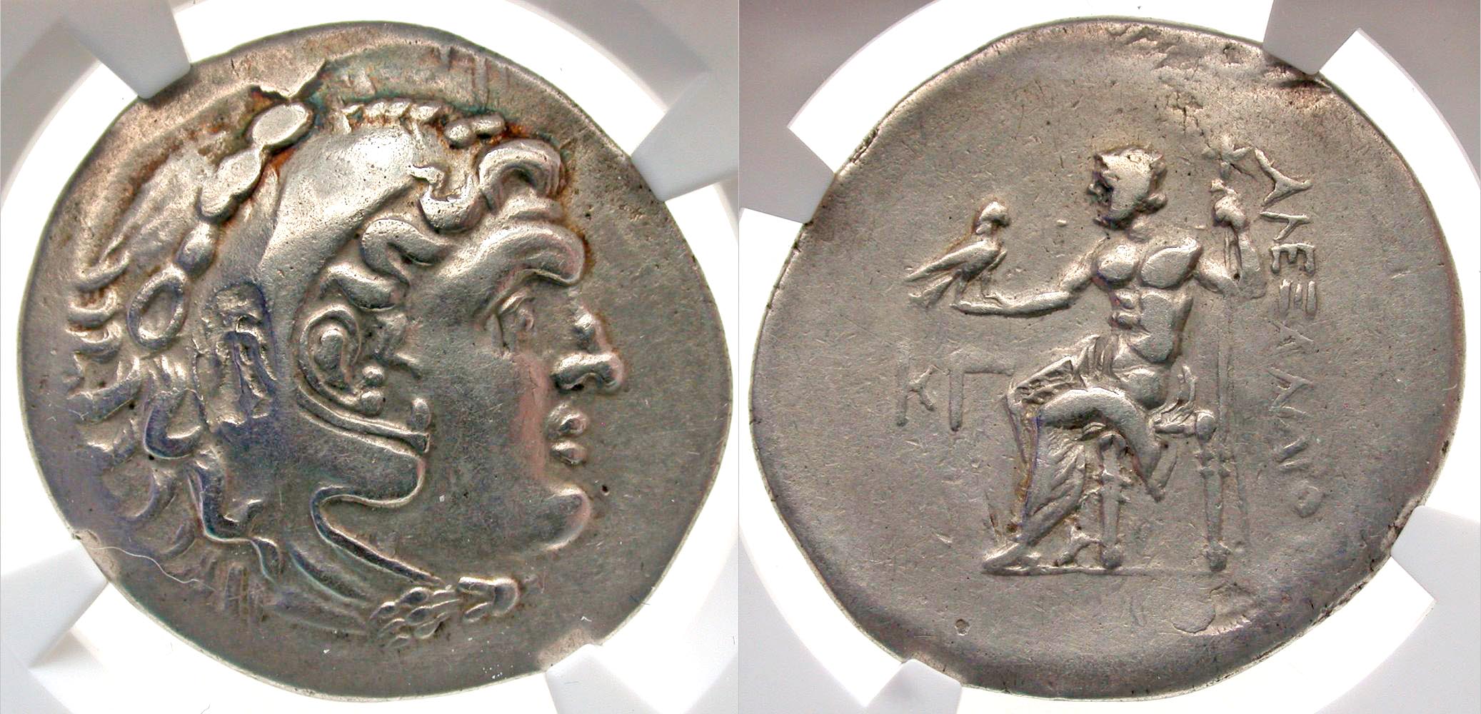 Macedonian Kingdom. Alexander III the Great. 336-323 B.C. AR tetradrachm. Perge mint, dated CY 253 = 199/8 B.C.