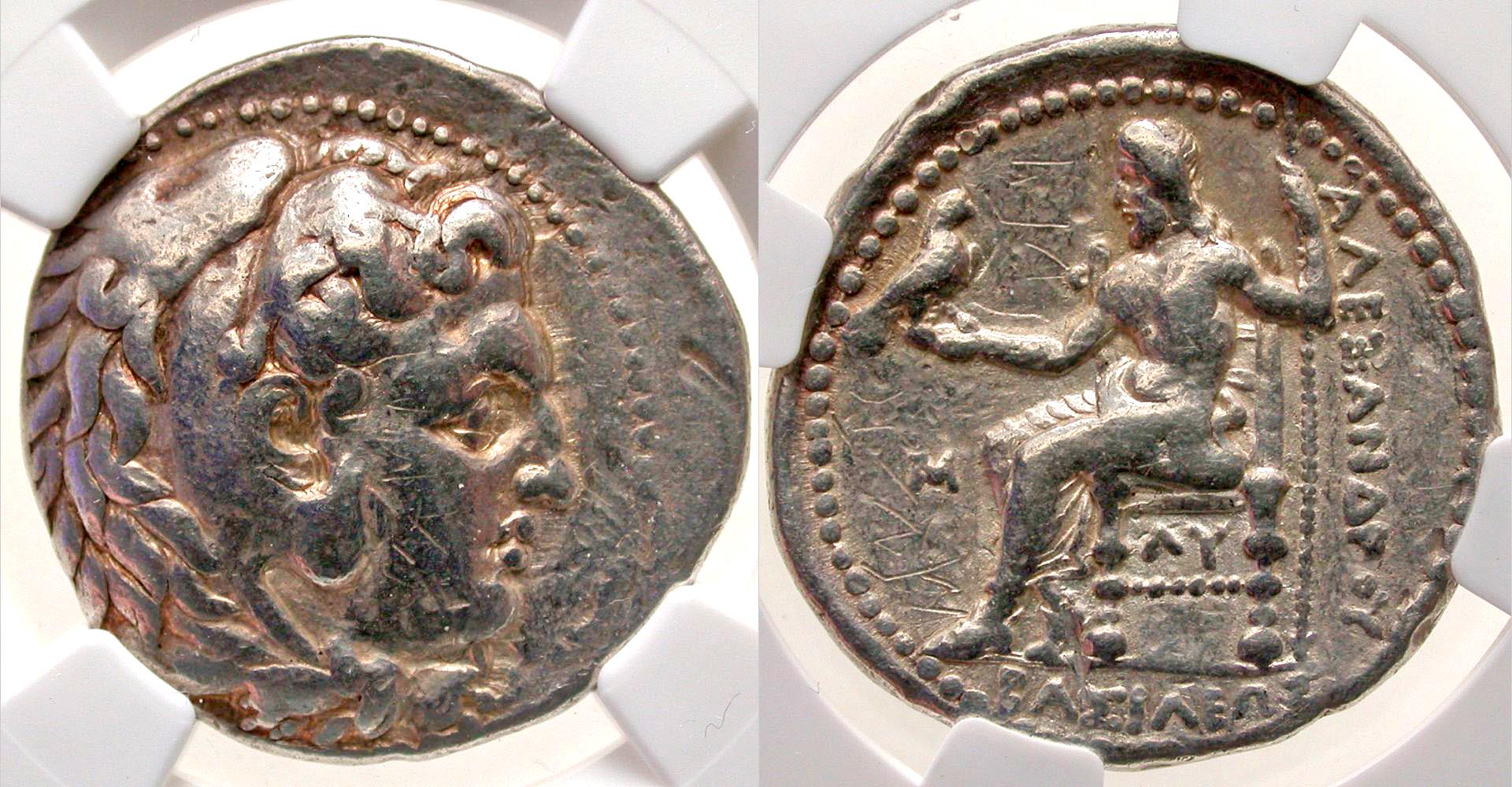 Macedonian Kingdom. Philip III Arrhidaios. 323-317 B.C. AR tetradrachm. In the name and types of Alexander III. Babylon mint, struck under Archon, Dokimos, or Seleukos I, ca. 323-317 B.C.