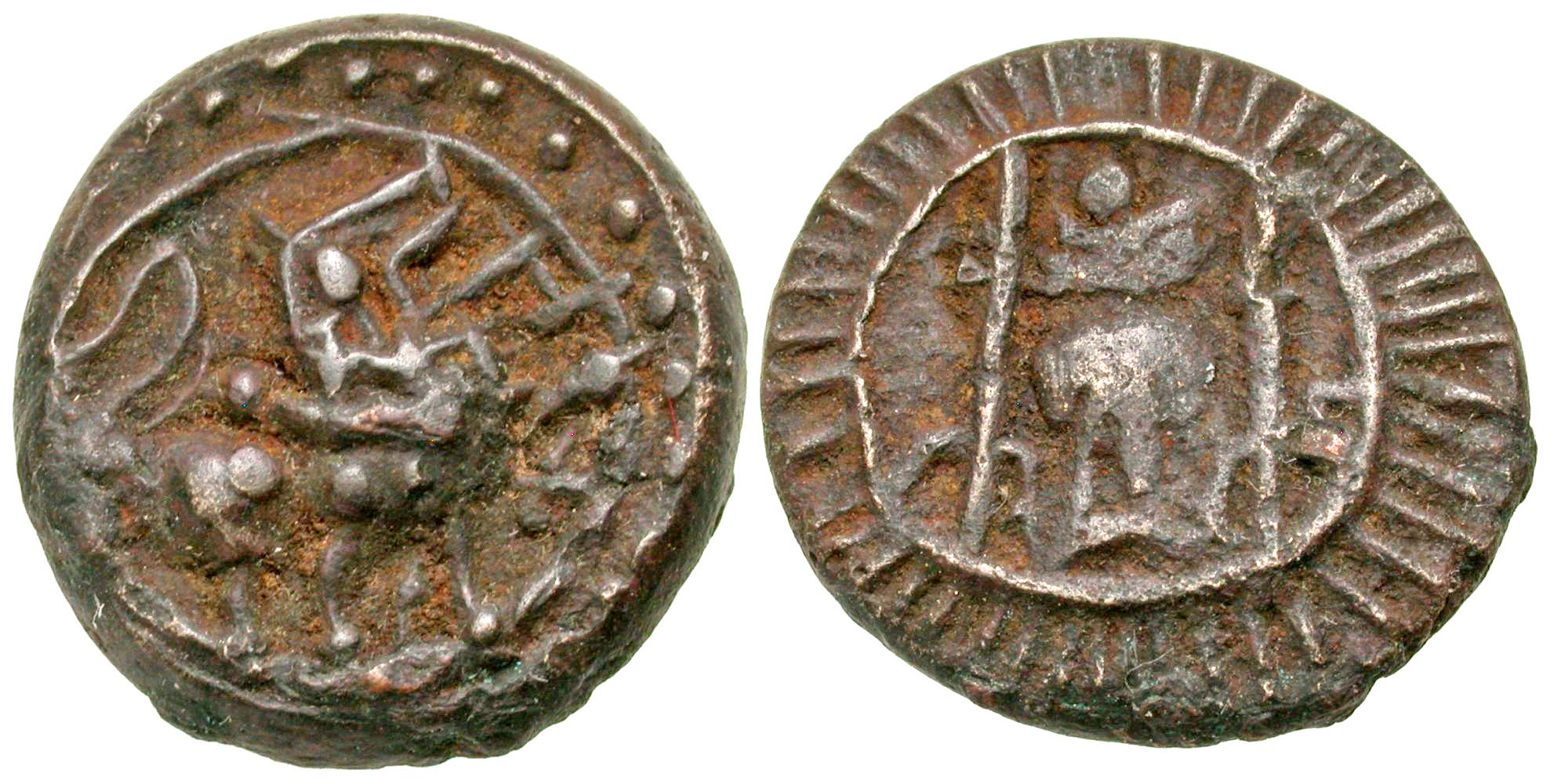 India, Post-Gupta (Deccan). Vishnukundin. 5th-6th Century A.D. Copper ...