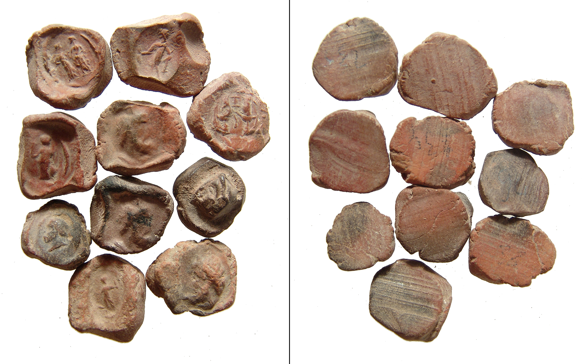 A group of 10 terracotta bullae, Roman, early - mid-3rd Century A.D ...