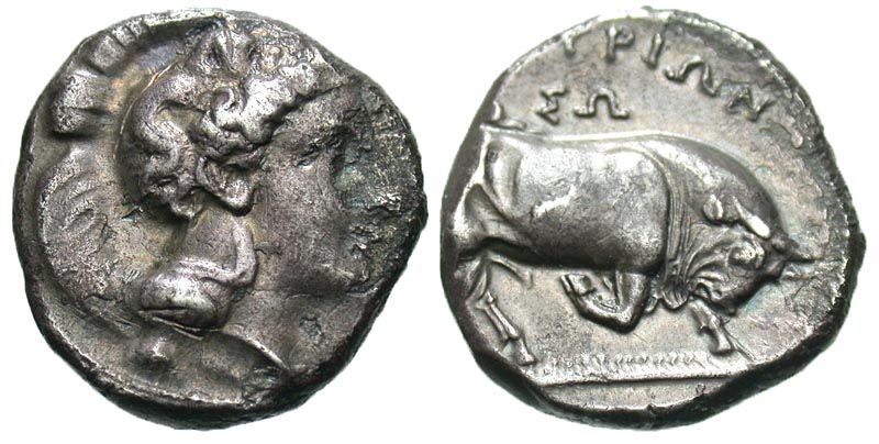 Lucania, Thourion. Ca. 350-300 B.C. AR stater (nomos).