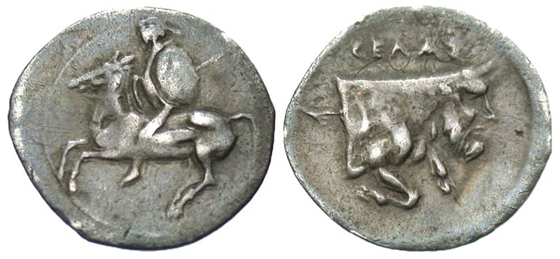 Sicily, Gela. Ca. 430-425 B.C. AR litra.
