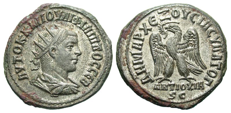 Syria, Seleucis and Pieria. Antiochia ad Orontem. Philip II. A.D. 247-249. BI tetradrachm. A.D. 248.