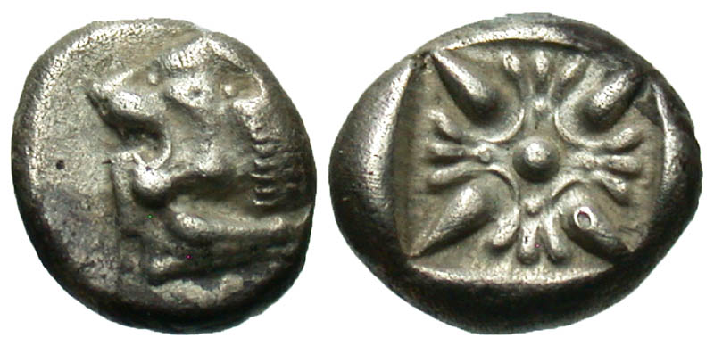 Ionia, Miletos. Late 6th-early 5th century B.C. AR obol.