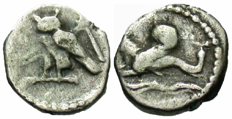 Phoenicia, Tyre. 393-360 B.C. AR 1/16th shekel. Dated CY 1 (393/2 B.C.) Ex Goldberg sale 75, lot 2667. 