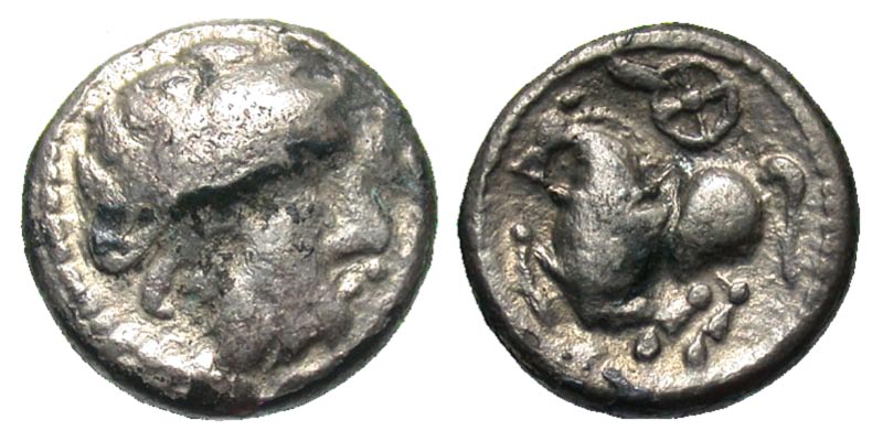 Eastern Europe. Imitating Philip II of Macedon. 2nd century B.C. AR drachm. Dachreiter type. Struck by the Skordoski in Syrmia. Phase A. 