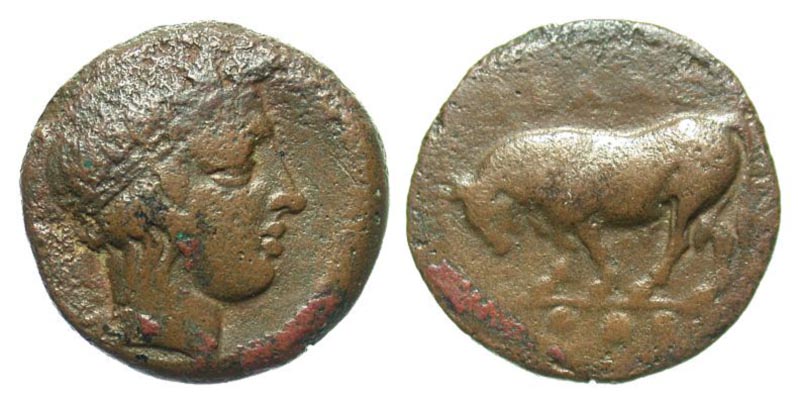 Sicily, Gela. 420-405 B.C. Æ tetras. 