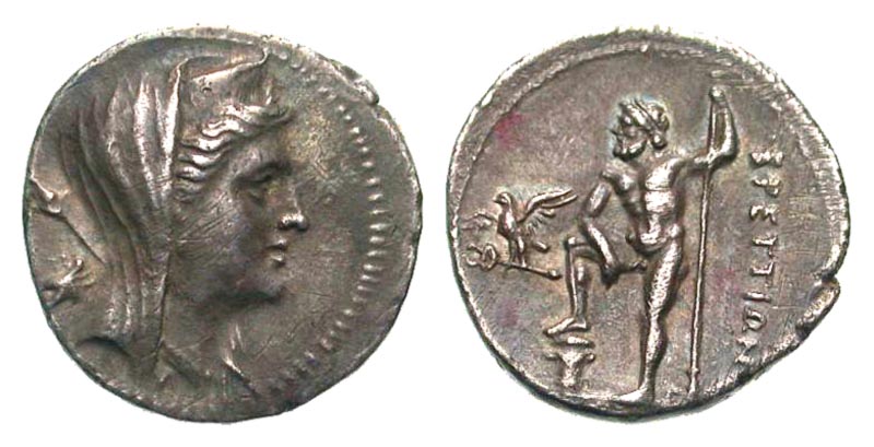 Bruttium, The Bretti. Second Punic War. Ca. 216-214 B.C. AR drachm. Second Punic War issue. Rare variety. 
