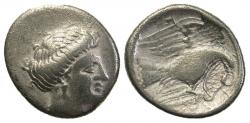 Euboia, Chalkis. Ca. 338-308 B.C. AR drachm.