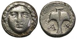 Thrace, Apollonia Pontika. Ca. 450 B.C. AR diobol.