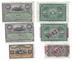 Lot of 8 Cuban Notes, dated 1896 and 97.