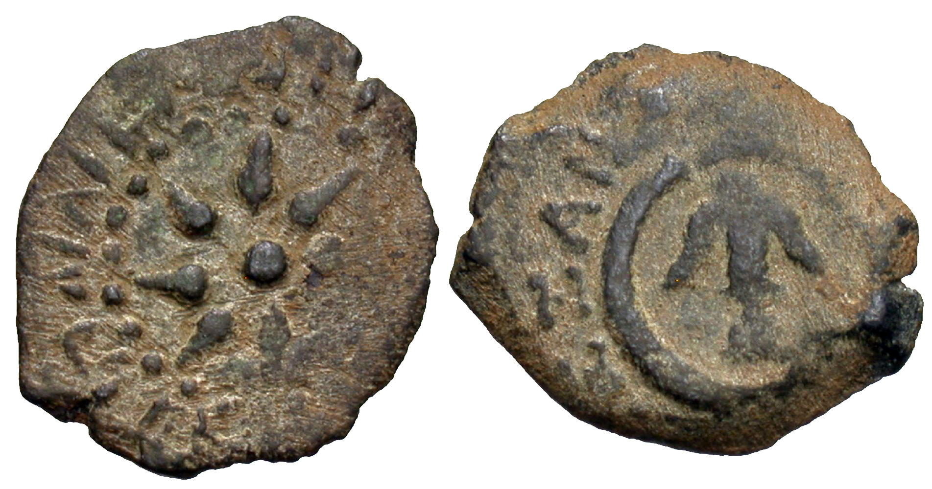 Judaea, Hasmonean Kingdom. Alexander Jannaeus. 103-76 B.C.E. AE Prutah ...