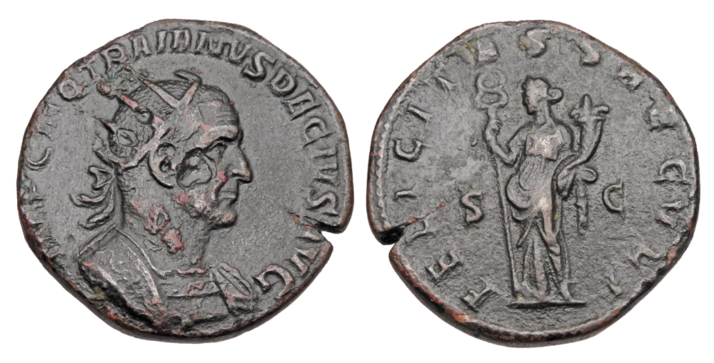 TRAJAN DECIUS. 249-251 AD. AE Double Sestertius. - Agora Auctions